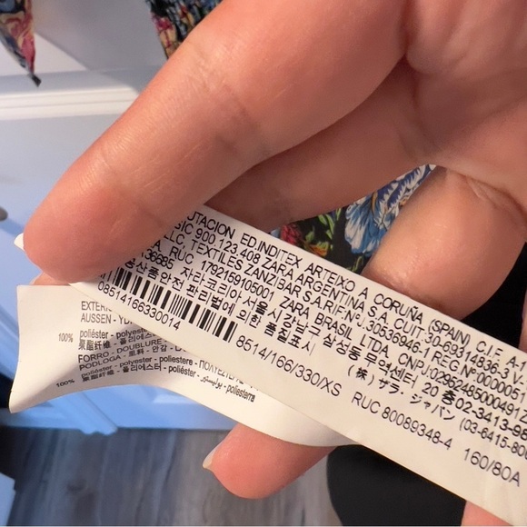 ZARA NEW Patchwork Print Jumpsuit Romper Blue Smocked Floral Flowy Boho Small XS - Picture 11 of 12